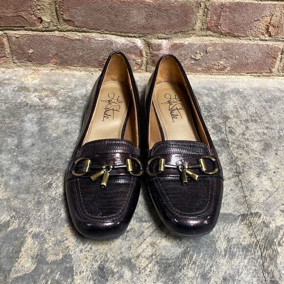 LifeStride Embers Brown Patent Croco Slip-on Loafers Size 9 - Picture 3 of 10